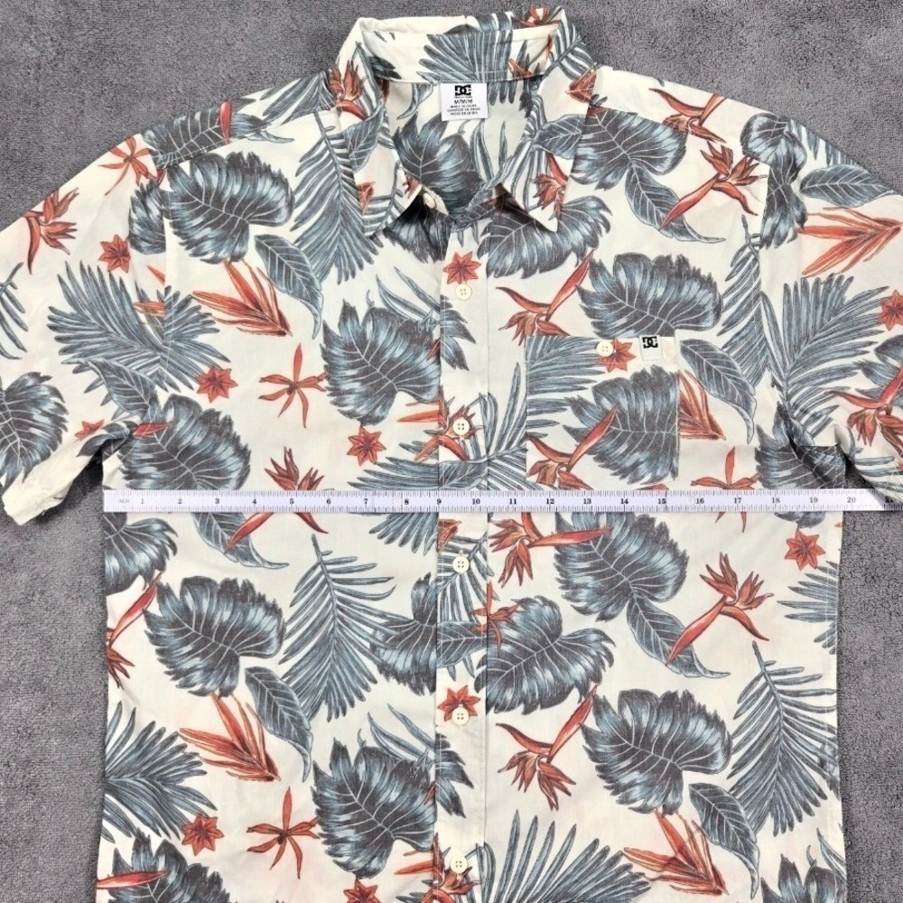 DC Shoes Men's Hawaiian Shirt Tropical Floral Button Up Short Sleeve M/M - Picture 6 of 13